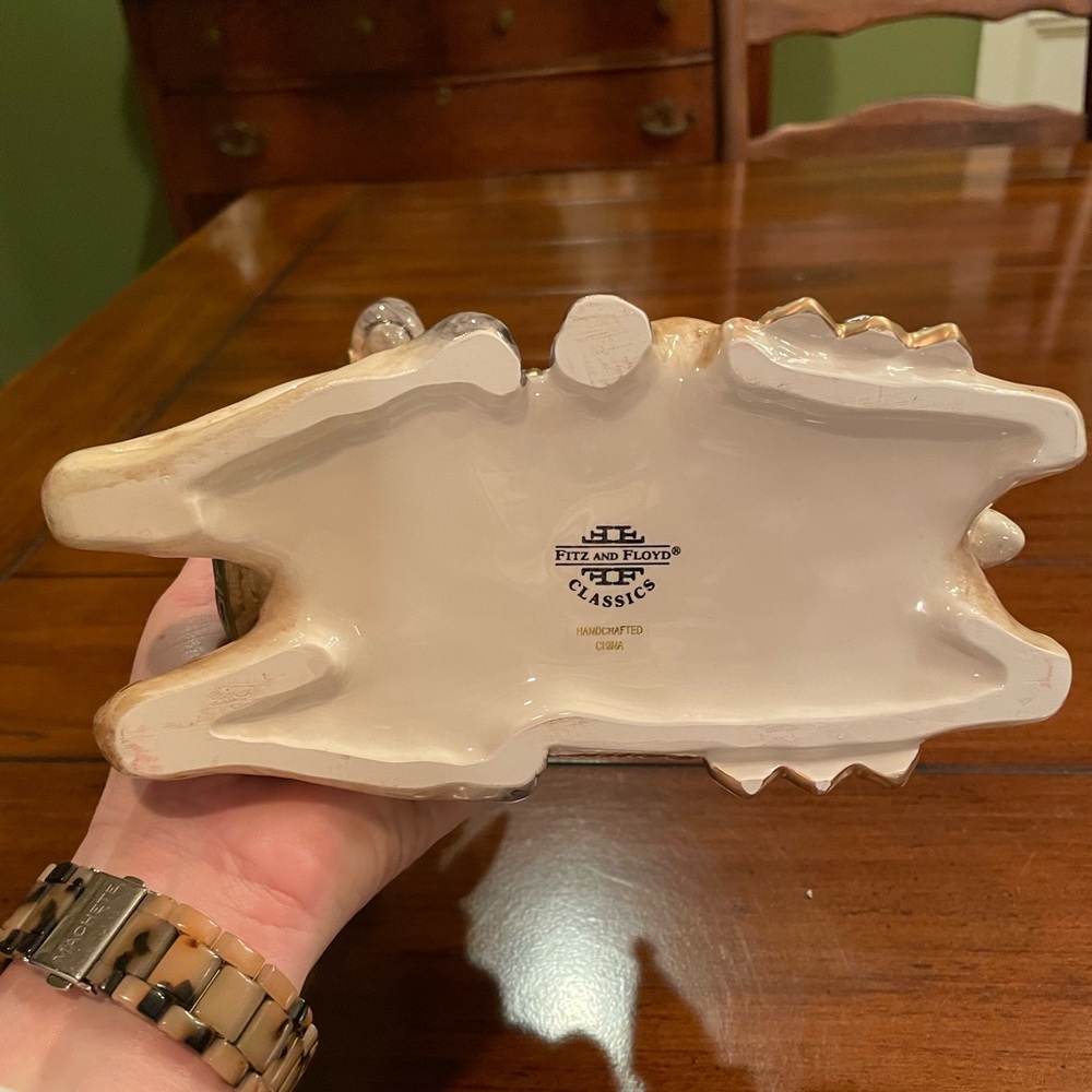 Fitz and Floyd Santa deer lidded trinket box from Georgian collection - Picture 14 of 17